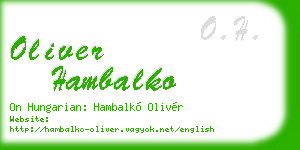 oliver hambalko business card