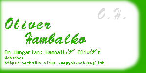 oliver hambalko business card